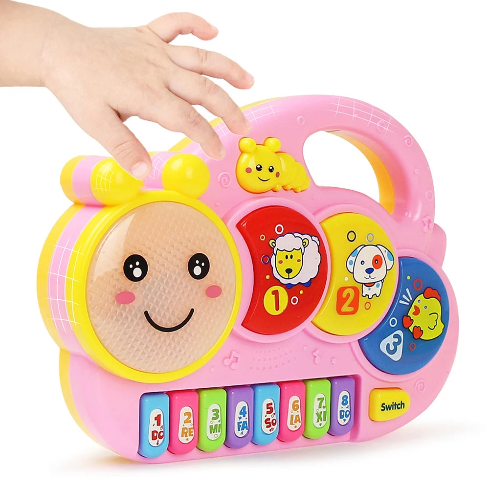 Cartoon Piano Keyboard Game for Kids Electronic Toy Multifunctional Animal Sound Flashing Light Baby Instrument Educational Toys Gift 