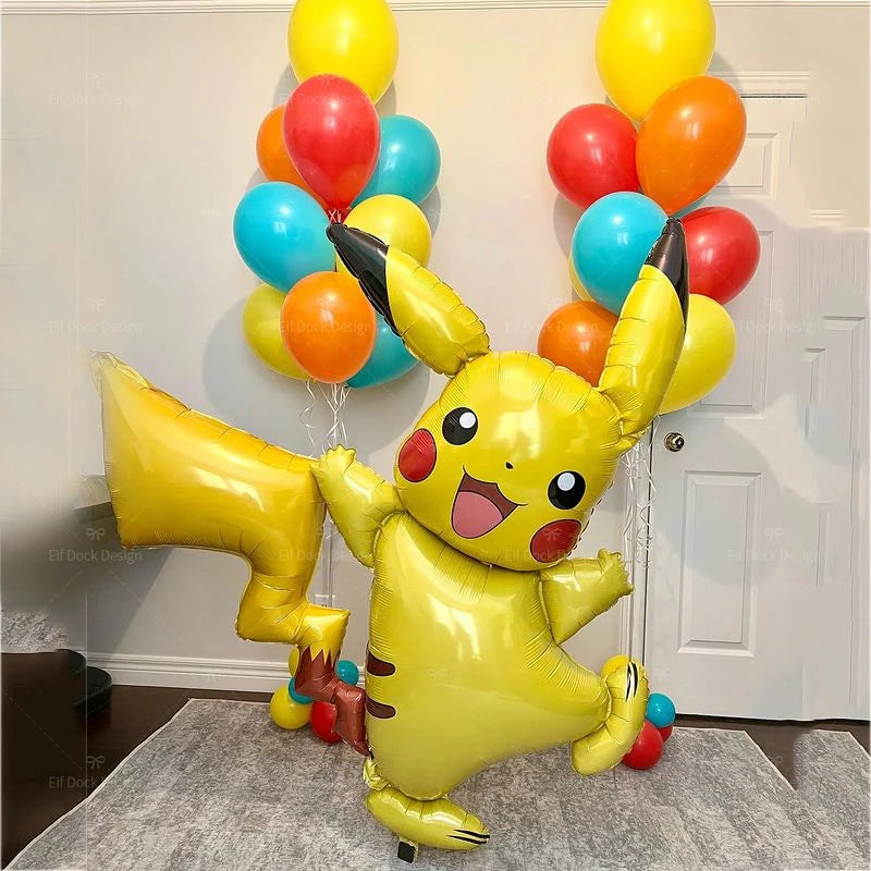 Cartoon Pokémon Pikachu Theme Foil Balloons Set, balão de látex colorido, festa de aniversário infantil, Baby Shower, Decoração para festas, 33pcs