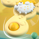 Cartoon Rattles Fidget Educational Toys for Kids, Baby Bath Toys, Funny Bathing Sucker Spinner, Suction Cup, Gift for Boys, 3pcs per Set 