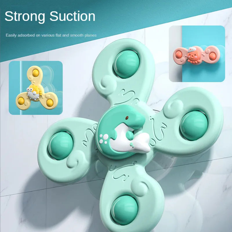 Sonajeros de dibujos animados, juguetes educativos para niños, juguetes de baño para bebés, divertidos juguetes de baño con ventosa, regalo para niños, 3 piezas por juego 