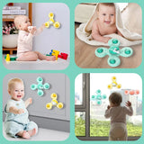 Sonajeros de dibujos animados, juguetes educativos para niños, juguetes de baño para bebés, divertidos juguetes de baño con ventosa, regalo para niños, 3 piezas por juego 