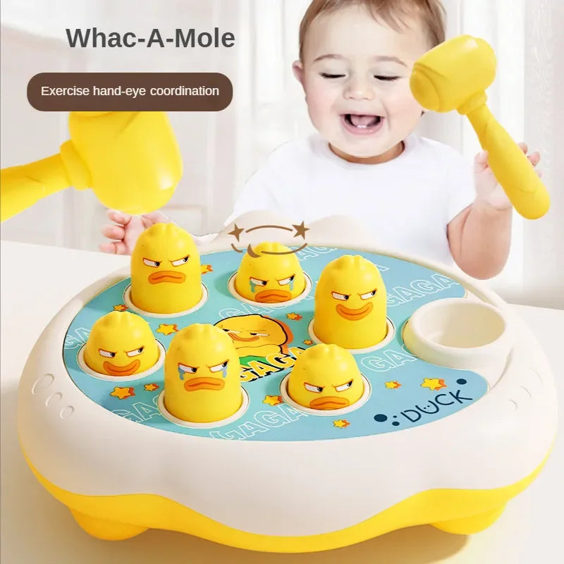 Cartoon Whac-A-Mole Montessori Baby Toy, Toddler Educational Birthday Gift, Animal Theme, Knocking Game for Boy, Parent Child Board Game 