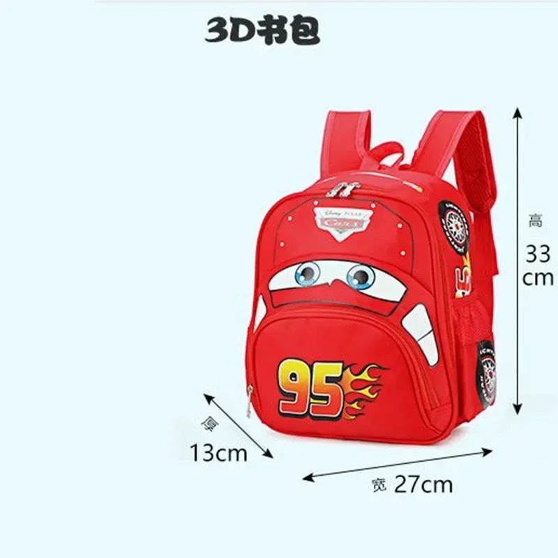 Cartoon carro saco de viagem para crianças, jardim de infância, mochila para meninos 3D saco impermeável, 2-5 anos de idade, quente