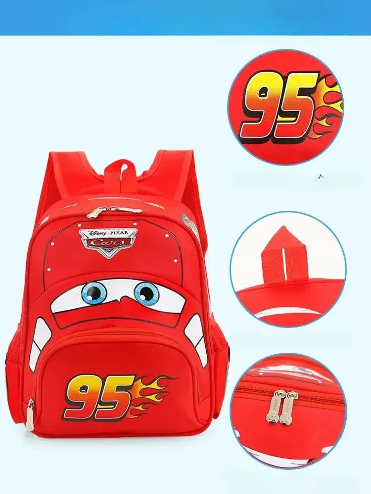 Cartoon carro saco de viagem para crianças, jardim de infância, mochila para meninos 3D saco impermeável, 2-5 anos de idade, quente