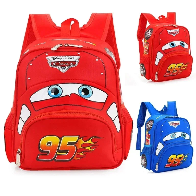Cartoon carro saco de viagem para crianças, jardim de infância, mochila para meninos 3D saco impermeável, 2-5 anos de idade, quente