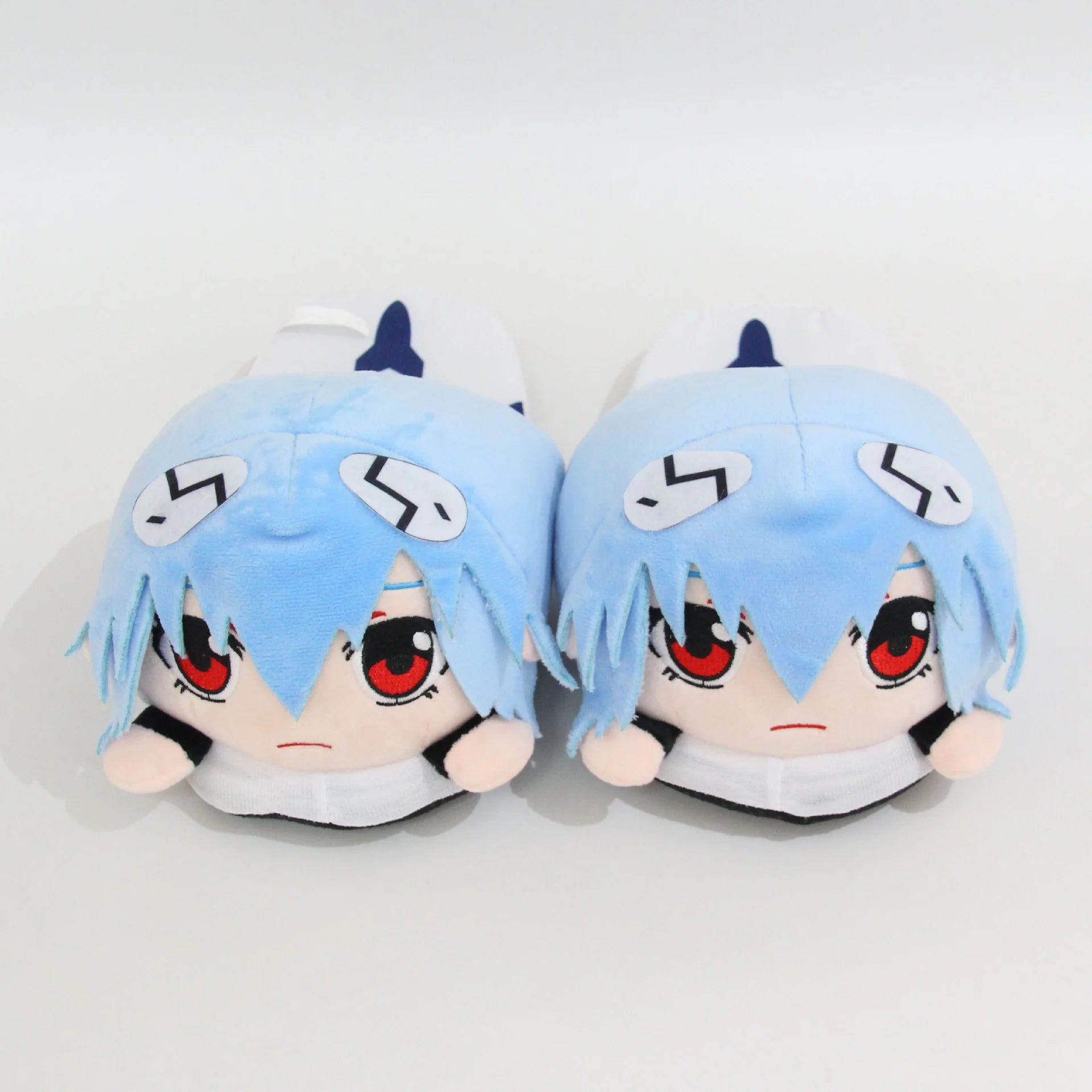 Zapatillas de casa de pareja de dibujos animados, zapatillas de felpa de soldado evangélico del nuevo siglo, zapatillas de algodón de otoño e invierno de animación de Rei Ayanami 
