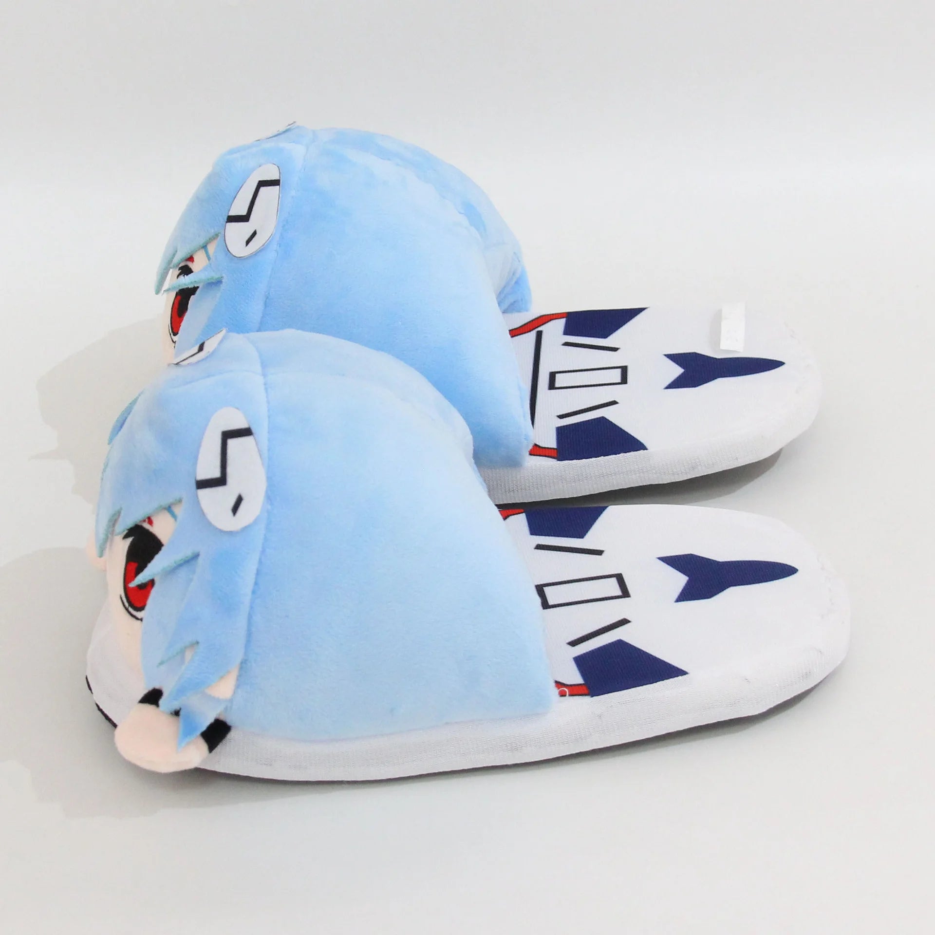 Zapatillas de casa de pareja de dibujos animados, zapatillas de felpa de soldado evangélico del nuevo siglo, zapatillas de algodón de otoño e invierno de animación de Rei Ayanami 