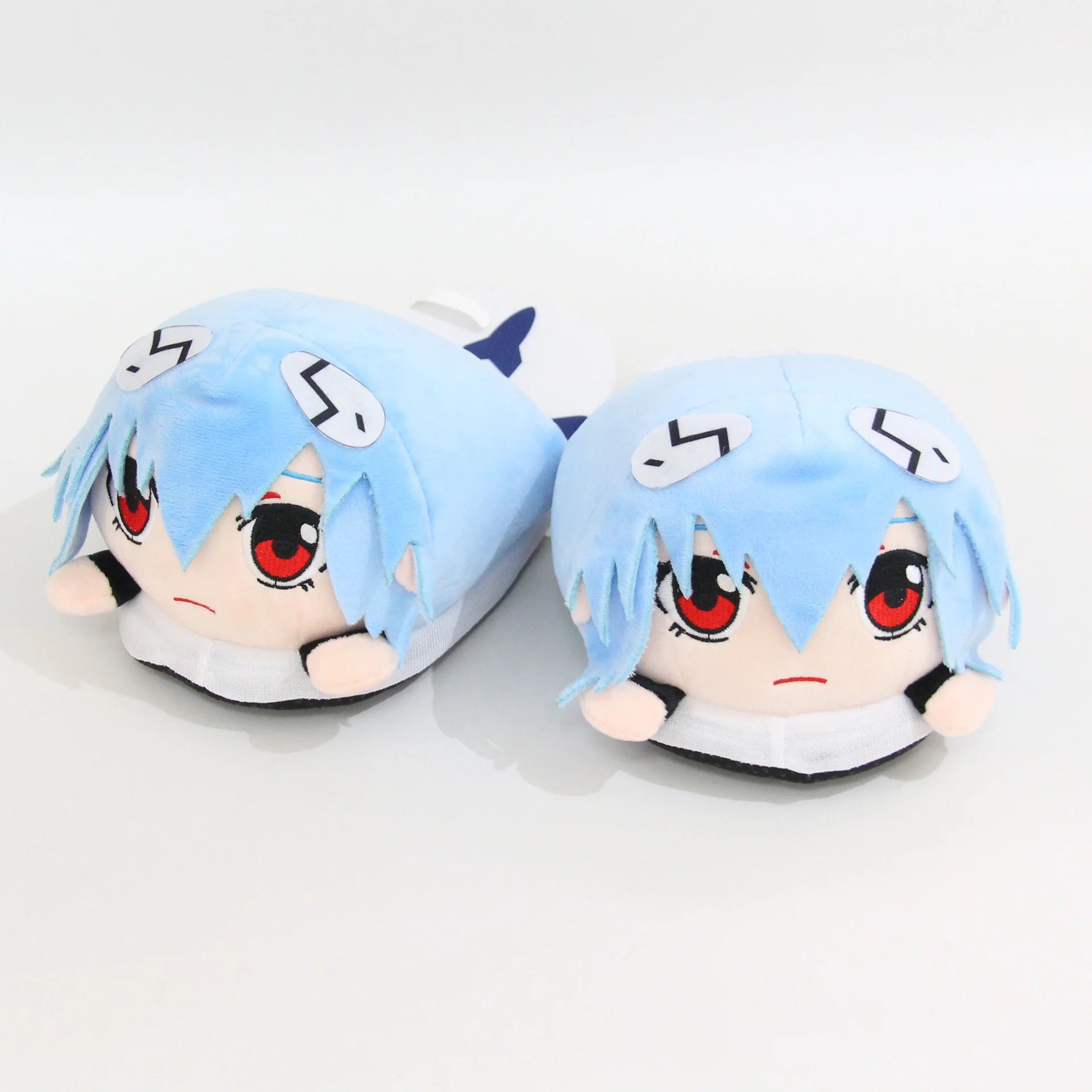 Zapatillas de casa de pareja de dibujos animados, zapatillas de felpa de soldado evangélico del nuevo siglo, zapatillas de algodón de otoño e invierno de animación de Rei Ayanami 