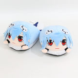 Zapatillas de casa de pareja de dibujos animados, zapatillas de felpa de soldado evangélico del nuevo siglo, zapatillas de algodón de otoño e invierno de animación de Rei Ayanami 