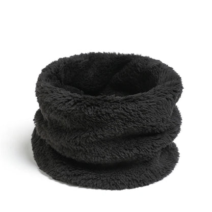 Bufanda de cachemira de color cálido con forma de anillo para invierno, de felpa sólida, gruesa, para deportes al aire libre, para hombres, mujeres y niños, con máscara facial completa y silenciador. 
