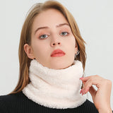 Cashmere quente cor anel cachecol de inverno sólido pelúcia grosso esportes ao ar livre das mulheres dos homens crianças lenço máscara facial completa silenciador