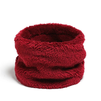 Bufanda de cachemira de color cálido con forma de anillo para invierno, de felpa sólida, gruesa, para deportes al aire libre, para hombres, mujeres y niños, con máscara facial completa y silenciador. 
