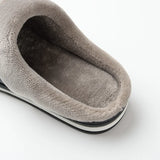 Men's Waterproof Leather Home Slippers Warm Indoor Shoes Thick Bottom Couple Cotton Flat Shoes Home Winter 