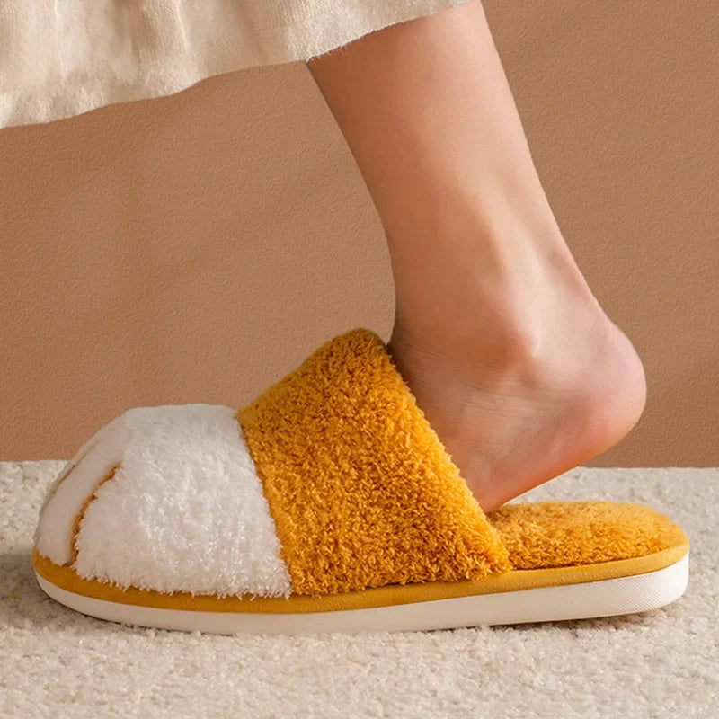 2023 New Cute Cat Claw Cotton Slippers Couple Thickened Warm Plush Slippers Women Indoor Autumn Winter Home Slippers 