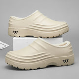 Zapatillas de algodón impermeables para hombre, zapatos de interior, cálidos, para el jardín, de moda concisa, para invierno, 2024 
