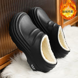 Zapatillas de algodón impermeables para hombre, zapatos de interior, cálidos, para el jardín, de moda concisa, para invierno, 2024 