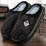 Chinelos de casa masculinos peludos xadrez aconchegante eva memória espuma leve sapatos casuais inverno quente pelúcia antiderrapante chinelos tamanho grande