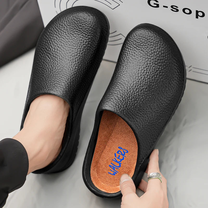 Waterproof Clog Slippers for Men and Women Couples Chef Shoes Comfortable Sandal Pet Workers Outdoor Fishing 