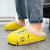 Pantuflas de felpa para hombre, suaves, cálidas y cómodas, de algodón para interiores y el hogar, a la moda para invierno. 