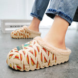 Pantuflas de felpa para hombre, suaves, cálidas y cómodas, de algodón para interiores y el hogar, a la moda para invierno. 