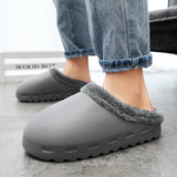 Pantuflas de felpa para hombre, suaves, cálidas y cómodas, de algodón para interiores y el hogar, a la moda para invierno. 