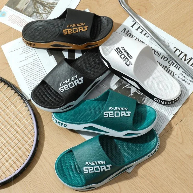 Chinelos de verão para homens e mulheres, sandálias antiderrapantes para banheiro, interior e casa, sapatos de casal na moda