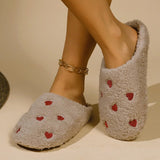 Love Heart Shaped Slippers for Women Soft Mute Shoes Indoor Comfortable Silent Carpet Lightweight Living Room Winter Cute 