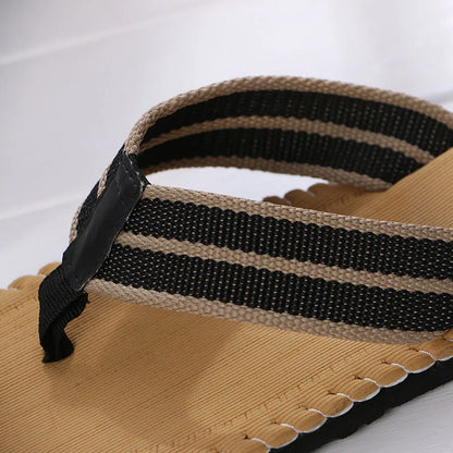 Chinelos para homens verão antiderrapante respirável casa ao ar livre chinelos confortáveis diário casual regular cinta de lona flip-flops