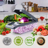 Picadora de verduras multifuncional con mango, rallador, rebanadora de verduras, cortadora de cubos, cortadora de utensilios de cocina, 14 en 1, 16 en 1 