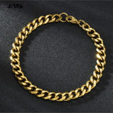 Chunky Miami Curb Chain Bracelet for Men Stainless Steel Cuban Link Silver Color Classic Punk Jewelry 3-11mm 