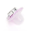 Chupete morado metalizado con tapa, chupete de silicona sin BPA, nombre con inicial, chupete mordedor, regalo para baby shower 