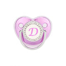 Chupete morado metalizado con tapa, chupete de silicona sin BPA, nombre con inicial, chupete mordedor, regalo para baby shower 