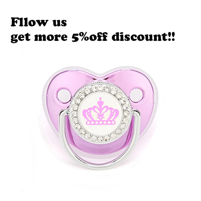 Metallic Purple Baby Pacifier with Cap, BPA Free Silicone Pacifier, Initial Letter Name, Dummy Teether, Baby Shower Gifts 