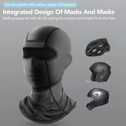 Cycling Ice Silk Full Face Mask, Motorcycle Head Cover, UV Protection Balaclava, Quick Dry Outdoor Face Mask, New, L 