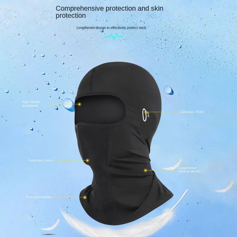 Ciclismo Respirável Unisex Balaclava, Seda De Gelo, Equitação De Motocicleta, Máscara Facial De Esportes, Proteção Do Pescoço, Verão Headwear Protetor Solar