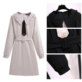 Cinto de vestido estilo universitário feminino, lazer, tamanho grande, cor sólida, design da cintura, decoração de gravata, depuração especial, primavera e outono