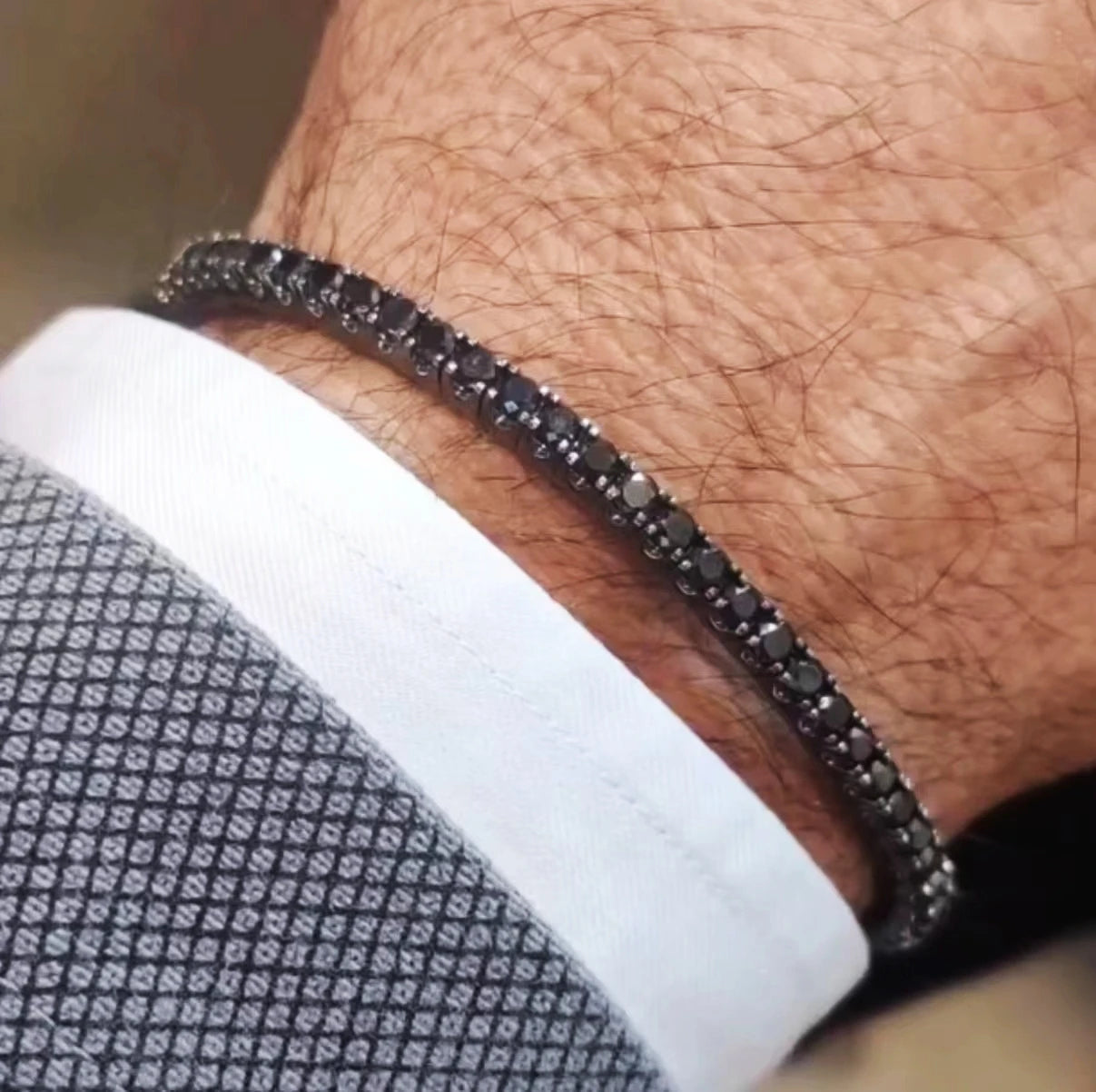 Clássico Punk Aço Inoxidável Link Chain Bracelet para Homens e Mulheres, Pulseira de tênis, Ouro, Preto, Cor Prata, Zircão, Jóias Presente