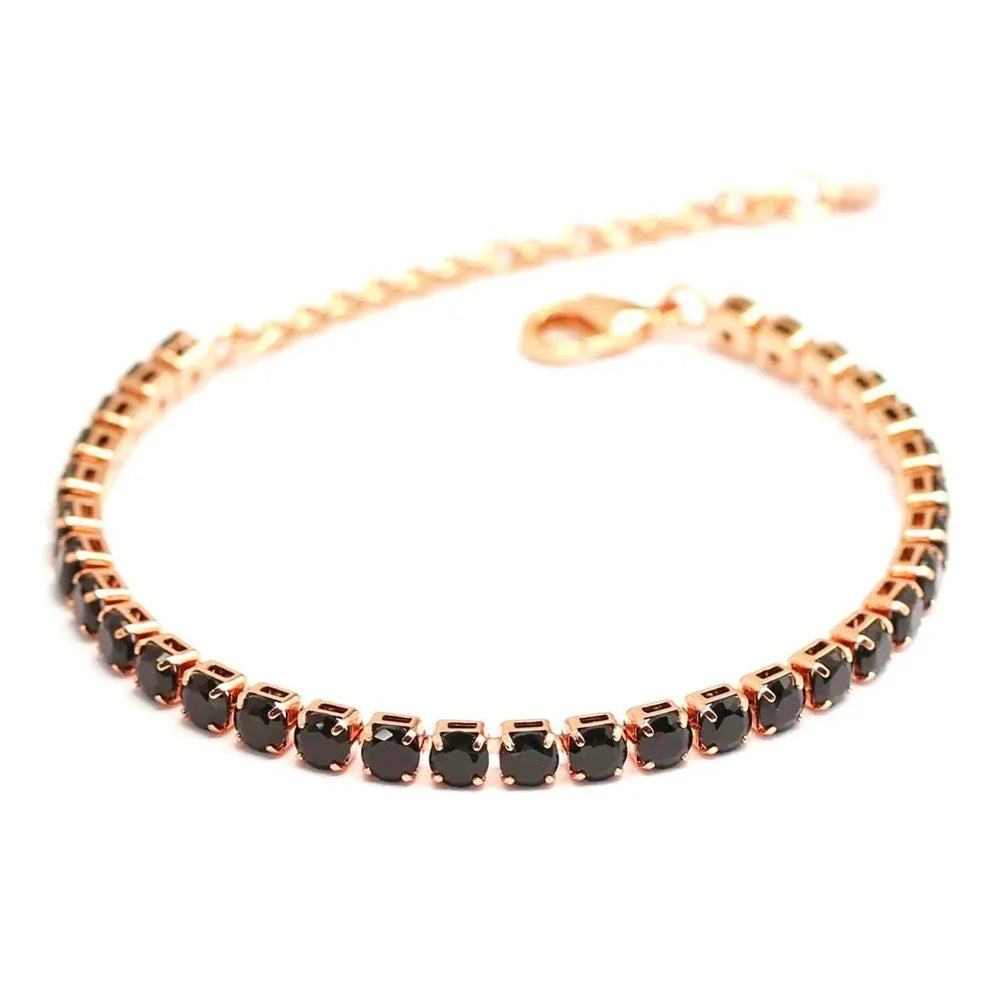 Clássico Punk Aço Inoxidável Link Chain Bracelet para Homens e Mulheres, Pulseira de tênis, Ouro, Preto, Cor Prata, Zircão, Jóias Presente