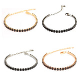 Clássico Punk Aço Inoxidável Link Chain Bracelet para Homens e Mulheres, Pulseira de tênis, Ouro, Preto, Cor Prata, Zircão, Jóias Presente