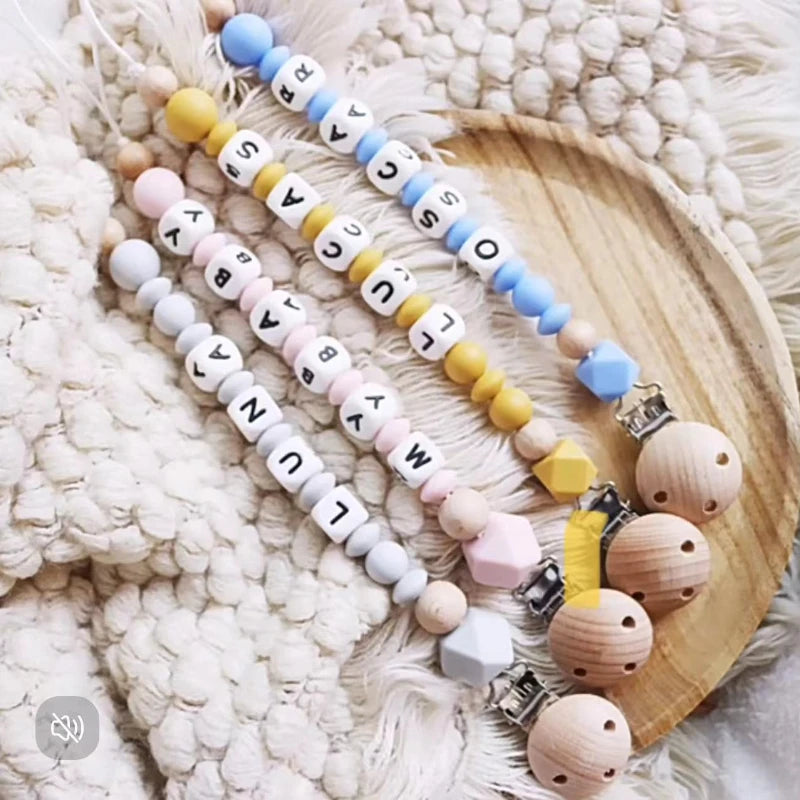 Personalized Name Pacifier Clip for Baby,Pacifier Clip,Pacifier Holder,Chain,Nordic,Custom,Gift,Toys for Newborn 