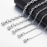Colar de Aço Inoxidável para Homens e Mulheres, Cor Prata, O Shape Chain, New Fashion Jewelry, 1.6mm, 2.4mm, 3mm, 4mm, 5mm