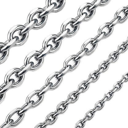 Collar de acero inoxidable para hombre y mujer, color plateado, cadena en forma de O, nueva joyería de moda, 1,6 mm, 2,4 mm, 3 mm, 4 mm, 5 mm 