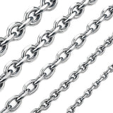 Colar de Aço Inoxidável para Homens e Mulheres, Cor Prata, O Shape Chain, New Fashion Jewelry, 1.6mm, 2.4mm, 3mm, 4mm, 5mm