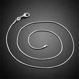 Colar de Corrente Cobra para Homens e Mulheres, prata esterlina 925, moda tira, alta qualidade, 1mm