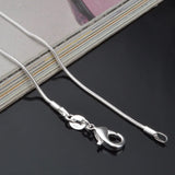 Colar de Corrente Cobra para Homens e Mulheres, prata esterlina 925, moda tira, alta qualidade, 1mm