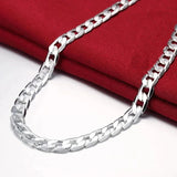 Colar em prata esterlina 925 para homens e mulheres, Corrente Clássica, Joias de Luxo, Casamento, Presentes de Natal 16, 18, 20, 22, 24 Polegadas, 6mm