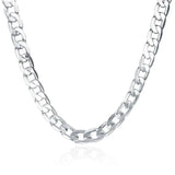 Colar em prata esterlina 925 para homens e mulheres, Corrente Clássica, Joias de Luxo, Casamento, Presentes de Natal 16, 18, 20, 22, 24 Polegadas, 6mm