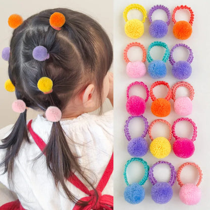 Colorido Plush Ball Elastic Hair Bandas para Meninas, Cabelos, Rabo de Cavalo Laços, Bandas De Borracha, Headwear, Acessórios Gift, 20Pcs