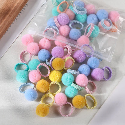 Colorido Plush Ball Elastic Hair Bandas para Meninas, Cabelos, Rabo de Cavalo Laços, Bandas De Borracha, Headwear, Acessórios Gift, 20Pcs