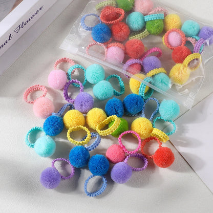 Colorido Plush Ball Elastic Hair Bandas para Meninas, Cabelos, Rabo de Cavalo Laços, Bandas De Borracha, Headwear, Acessórios Gift, 20Pcs